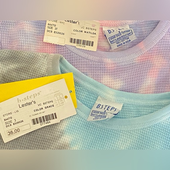 BSteps Baby Steps Girls Tie Dye Pajamas - 2 Pairs - Size 3 Years - Picture 2 of 3